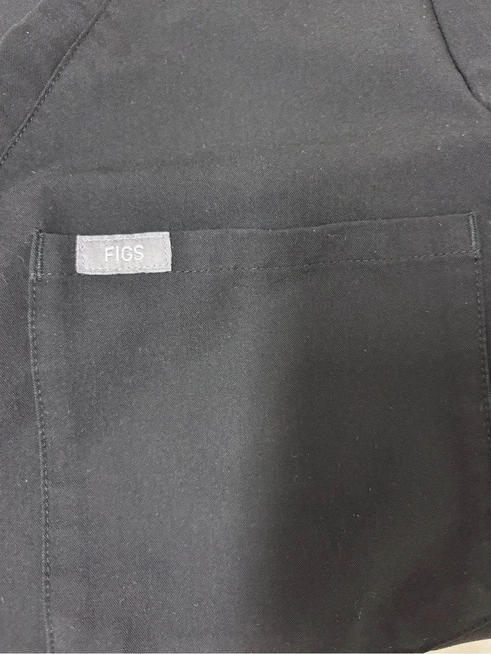 FIGS women’s Catarina Black Scrub Top - V-Neck Pocket